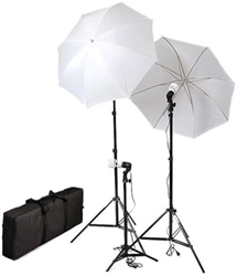 Photo Studio Umbrella Continuous Triple Lighting Kits with Carrying Case, 600 Watt Output, TRIPLEKITCASE